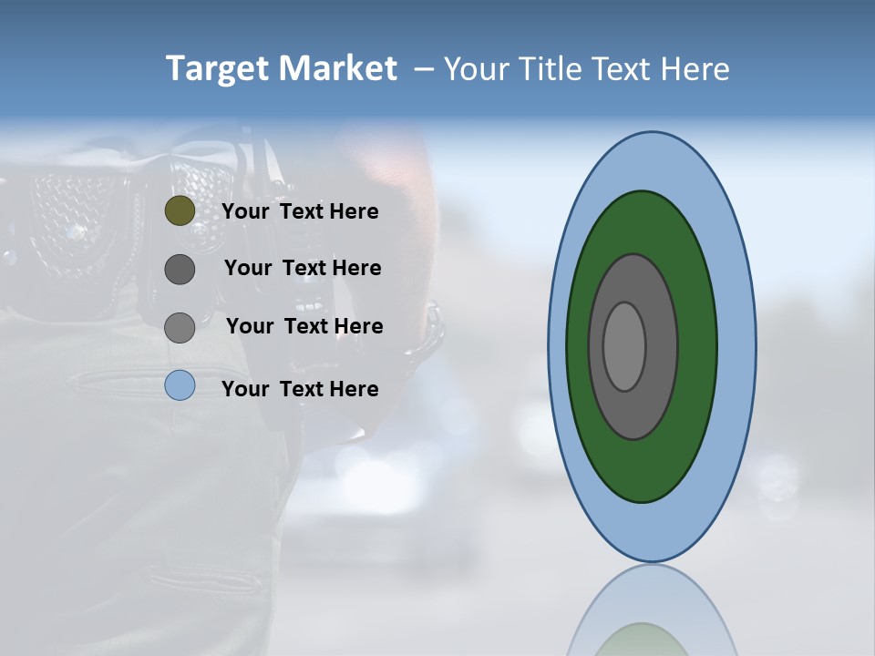 A Police Officer Standing By Traffic PowerPoint Template