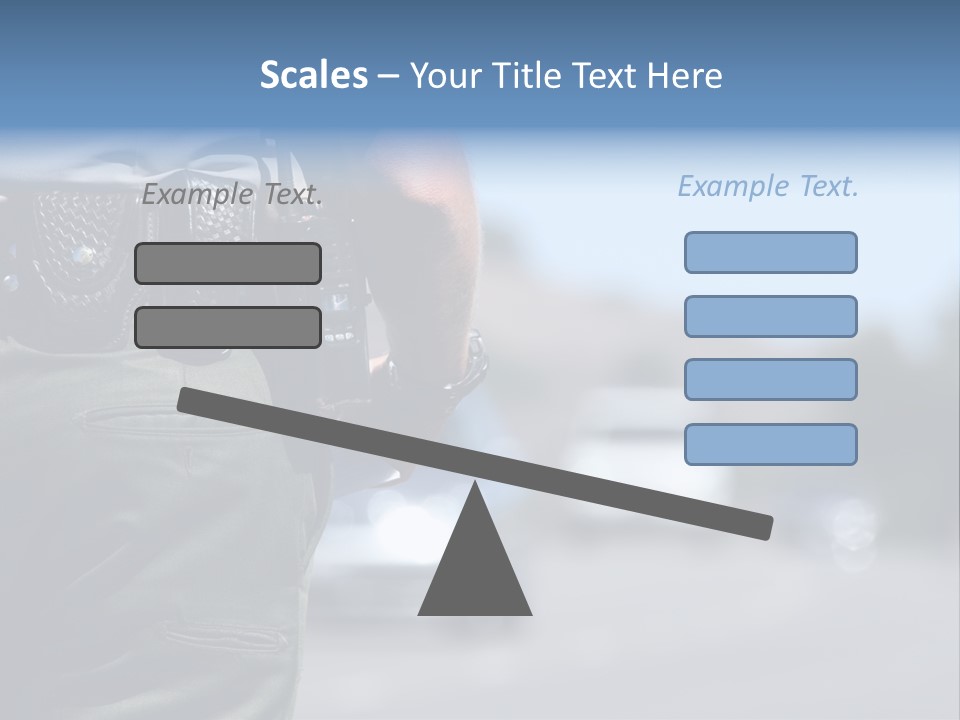 A Police Officer Standing By Traffic PowerPoint Template