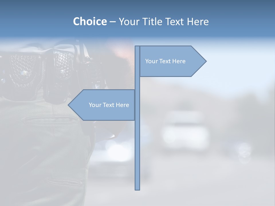 A Police Officer Standing By Traffic PowerPoint Template