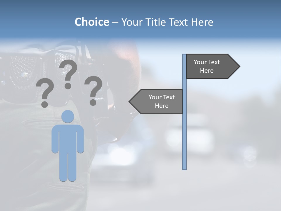 A Police Officer Standing By Traffic PowerPoint Template