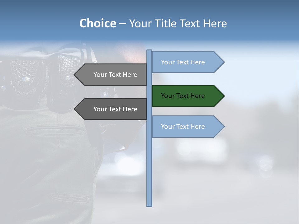 A Police Officer Standing By Traffic PowerPoint Template