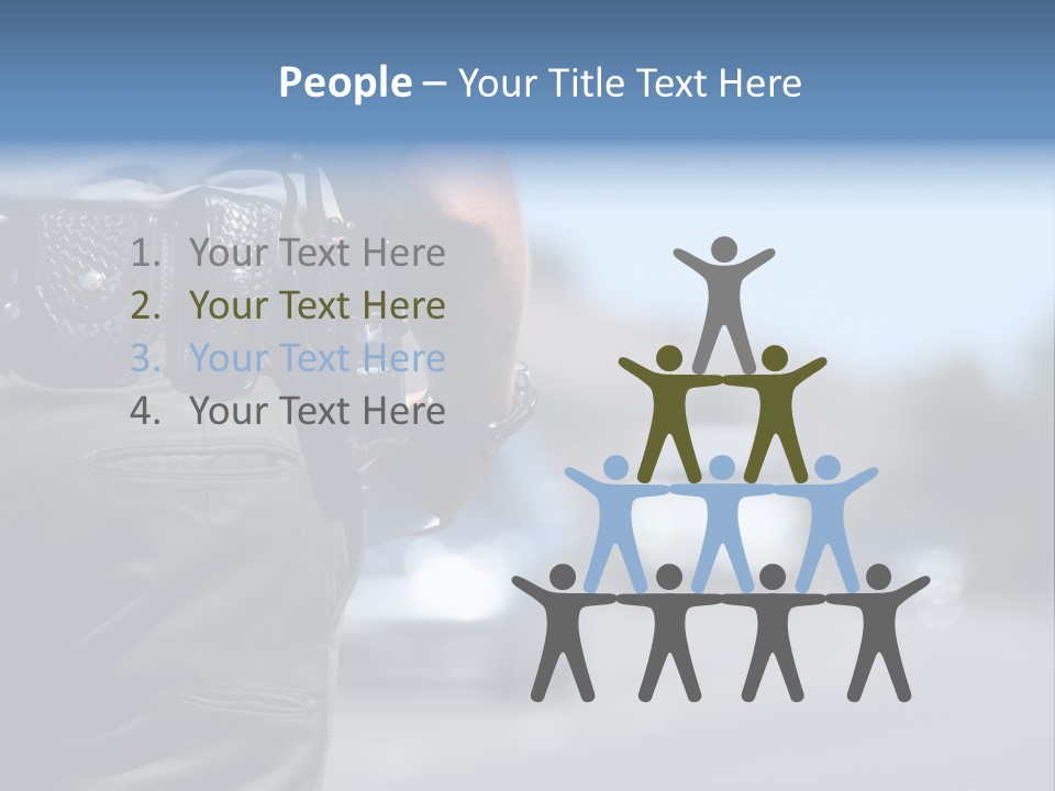 A Police Officer Standing By Traffic PowerPoint Template