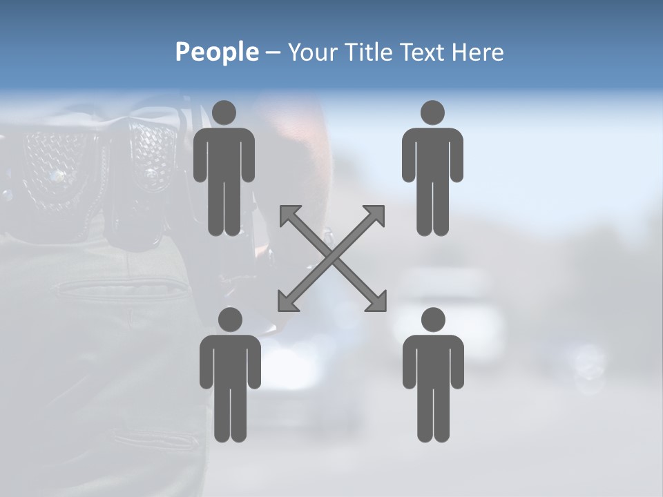 A Police Officer Standing By Traffic PowerPoint Template