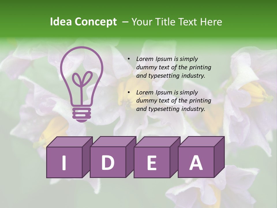 Flower From Yukon Gold Potato PowerPoint Template