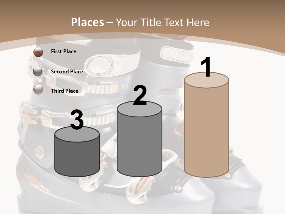 Ski Boots. Isolate On White. PowerPoint Template