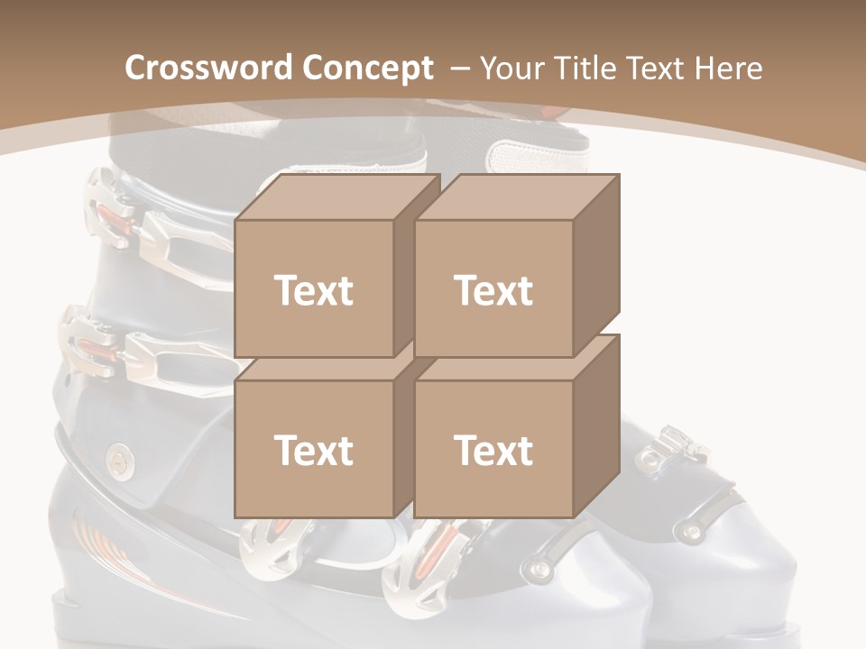 Ski Boots. Isolate On White. PowerPoint Template