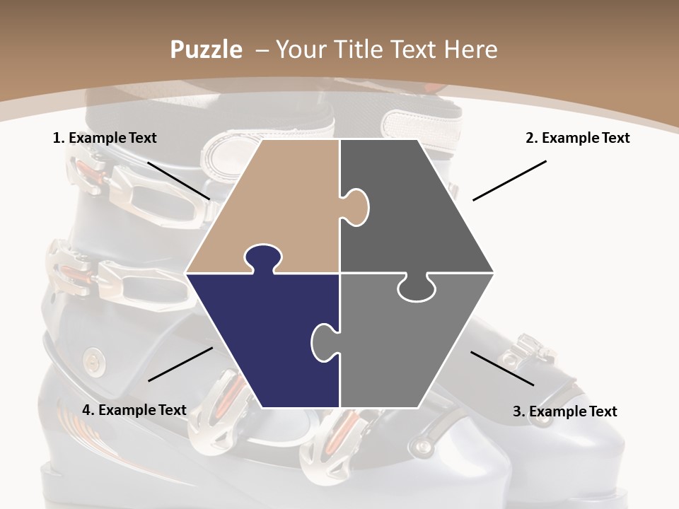 Ski Boots. Isolate On White. PowerPoint Template