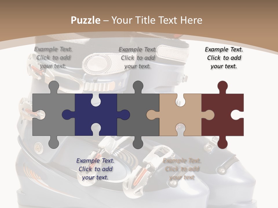 Ski Boots. Isolate On White. PowerPoint Template