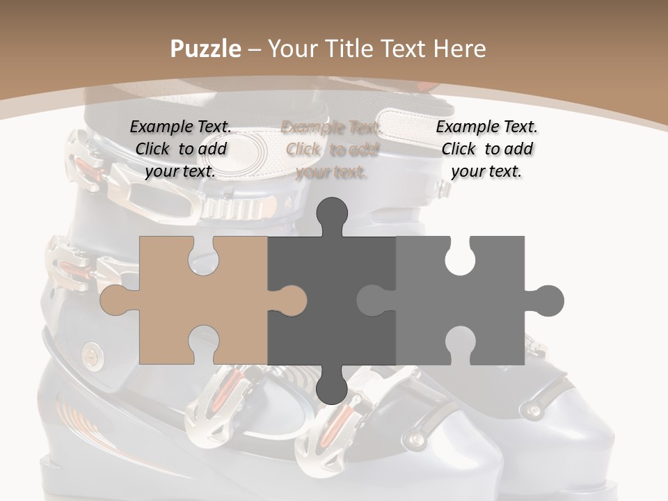 Ski Boots. Isolate On White. PowerPoint Template