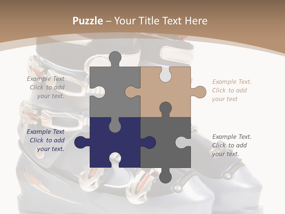 Ski Boots. Isolate On White. PowerPoint Template