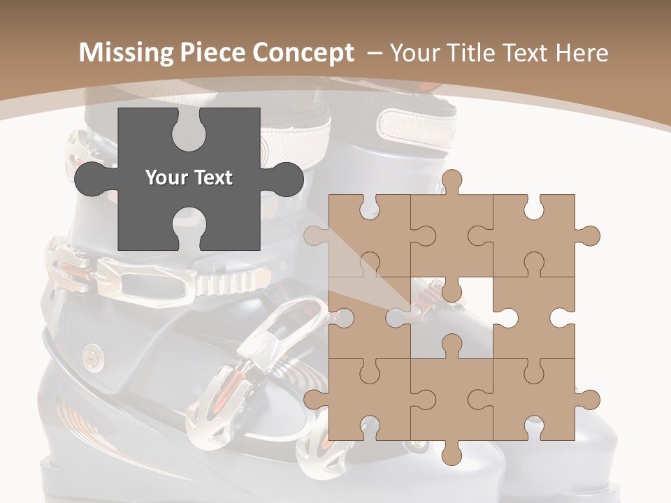 Ski Boots. Isolate On White. PowerPoint Template