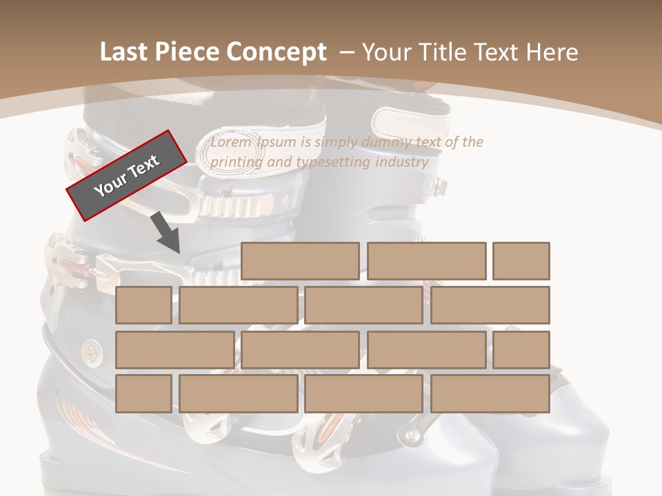 Ski Boots. Isolate On White. PowerPoint Template