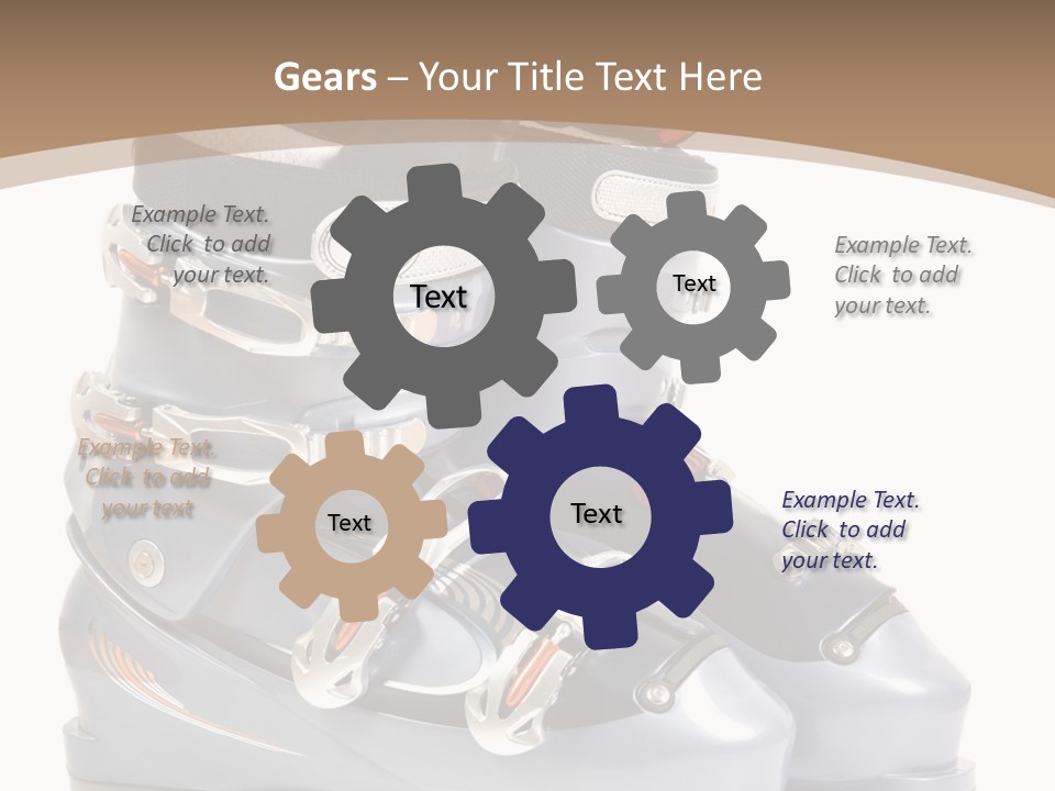 Ski Boots. Isolate On White. PowerPoint Template