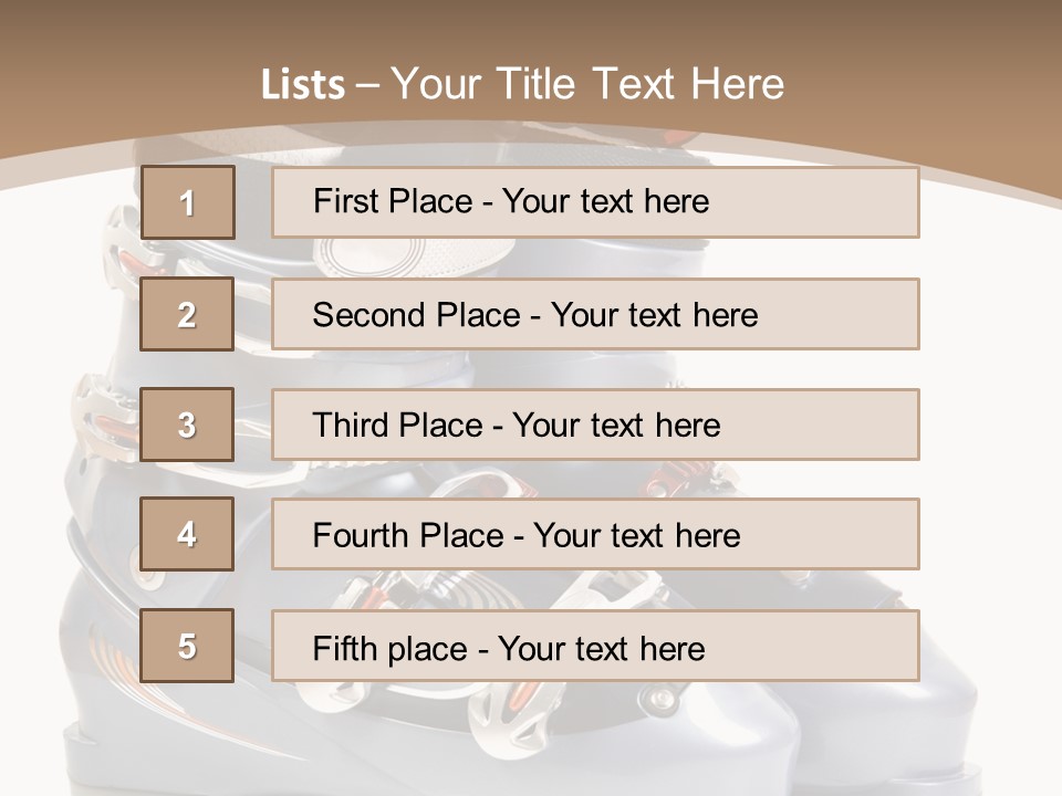 Ski Boots. Isolate On White. PowerPoint Template