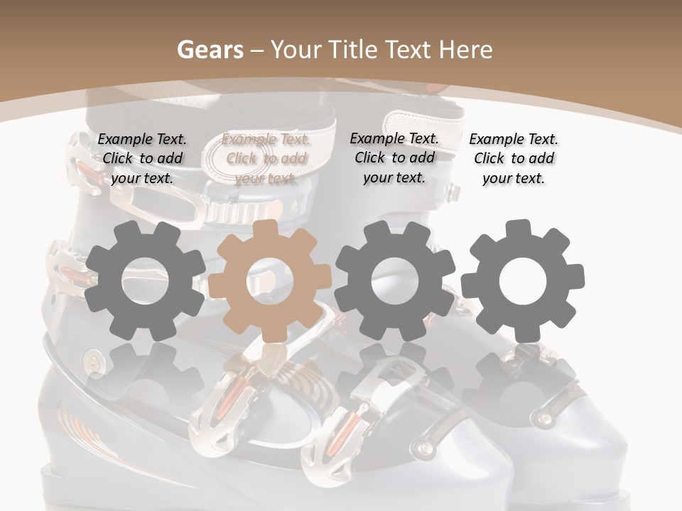 Ski Boots. Isolate On White. PowerPoint Template