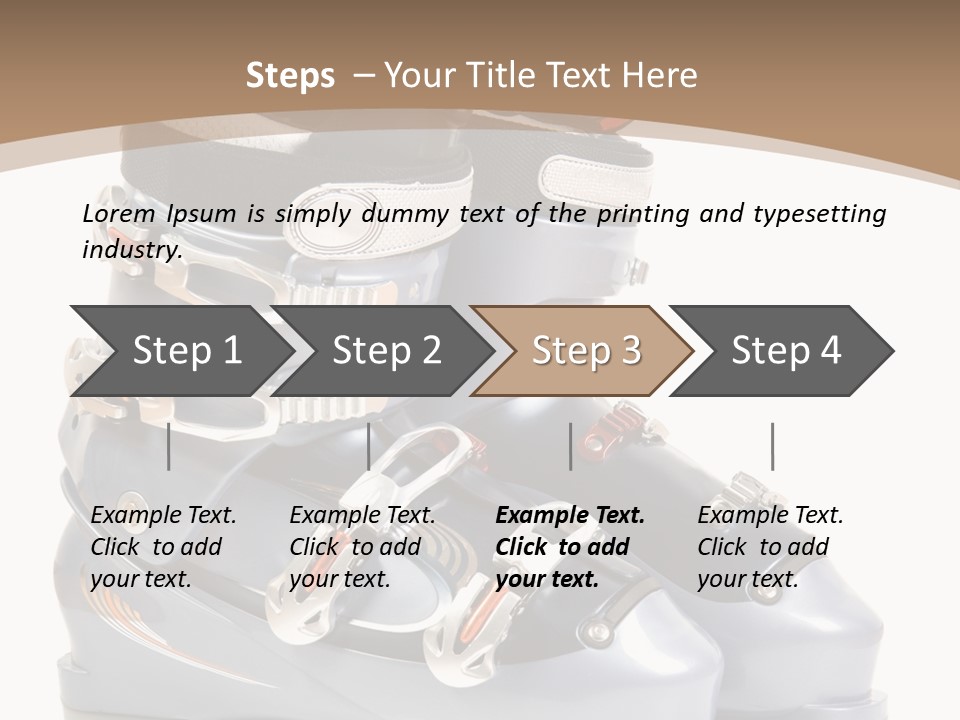 Ski Boots. Isolate On White. PowerPoint Template
