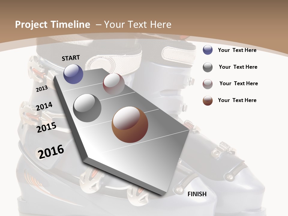 Ski Boots. Isolate On White. PowerPoint Template