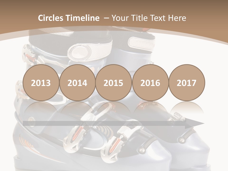 Ski Boots. Isolate On White. PowerPoint Template