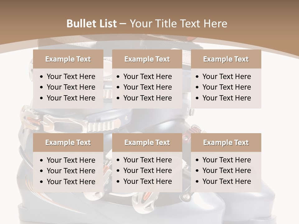 Ski Boots. Isolate On White. PowerPoint Template