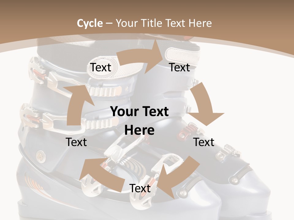 Ski Boots. Isolate On White. PowerPoint Template