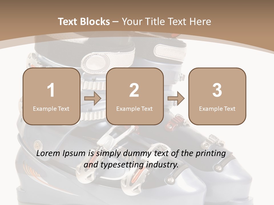 Ski Boots. Isolate On White. PowerPoint Template