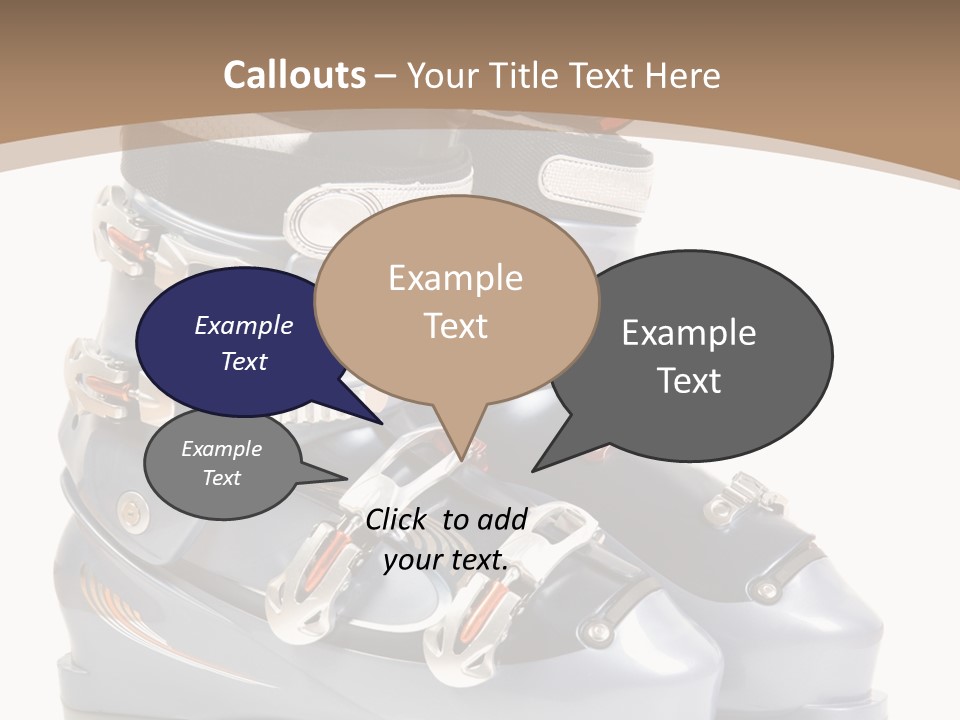 Ski Boots. Isolate On White. PowerPoint Template
