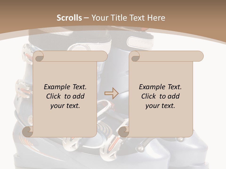 Ski Boots. Isolate On White. PowerPoint Template