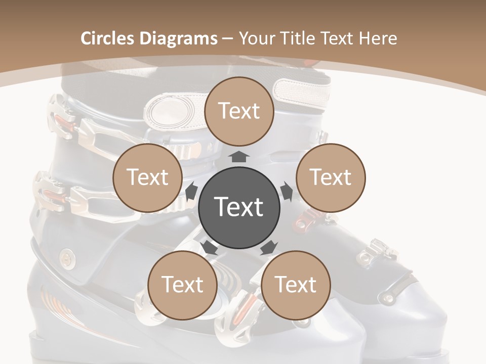 Ski Boots. Isolate On White. PowerPoint Template