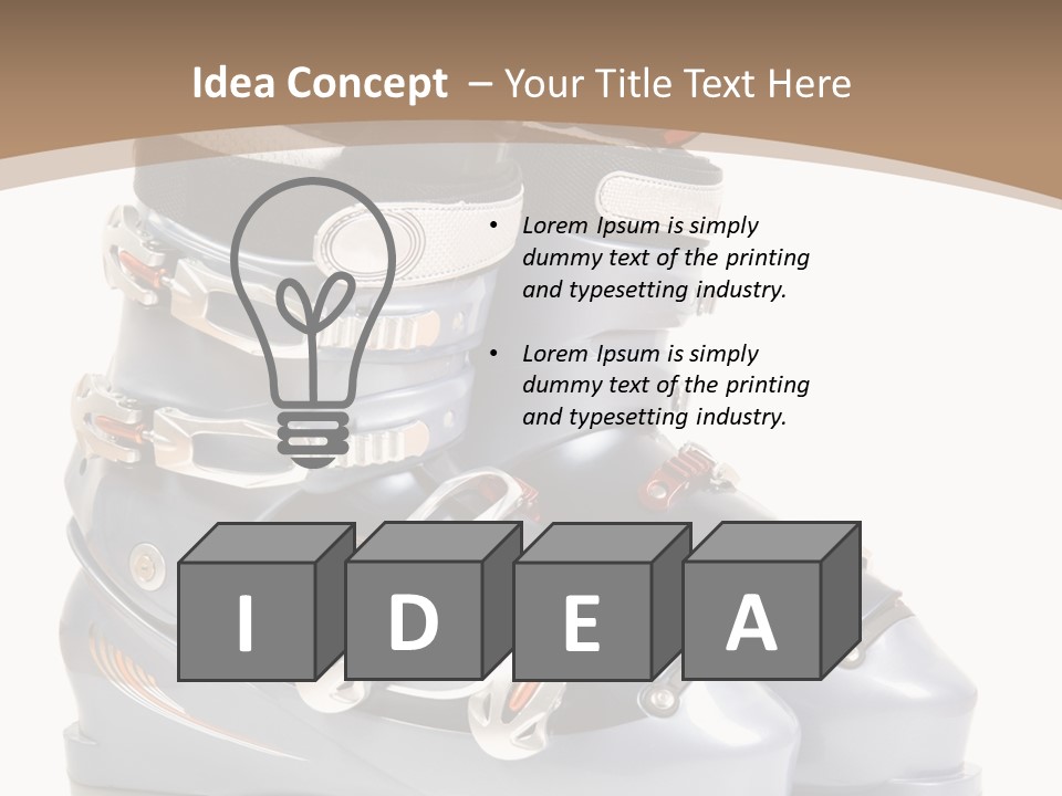 Ski Boots. Isolate On White. PowerPoint Template