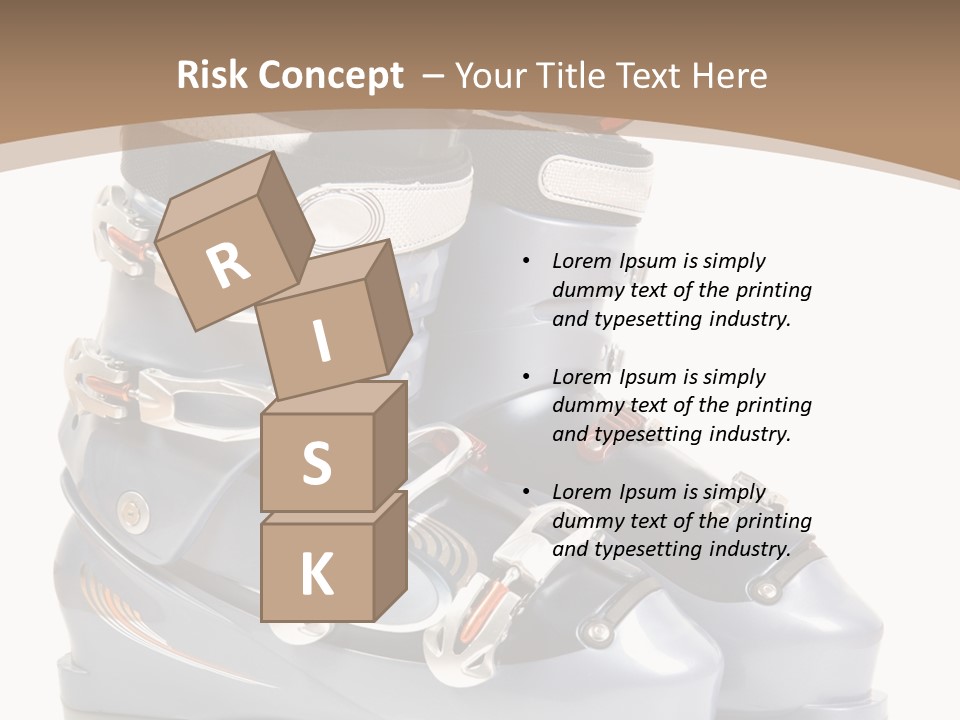Ski Boots. Isolate On White. PowerPoint Template