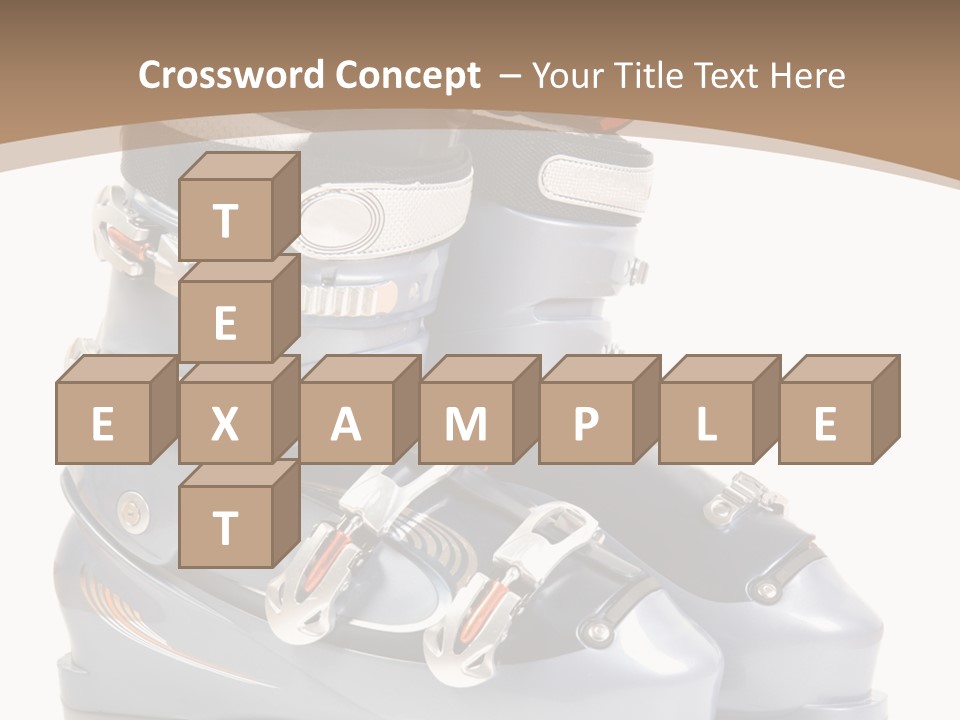 Ski Boots. Isolate On White. PowerPoint Template