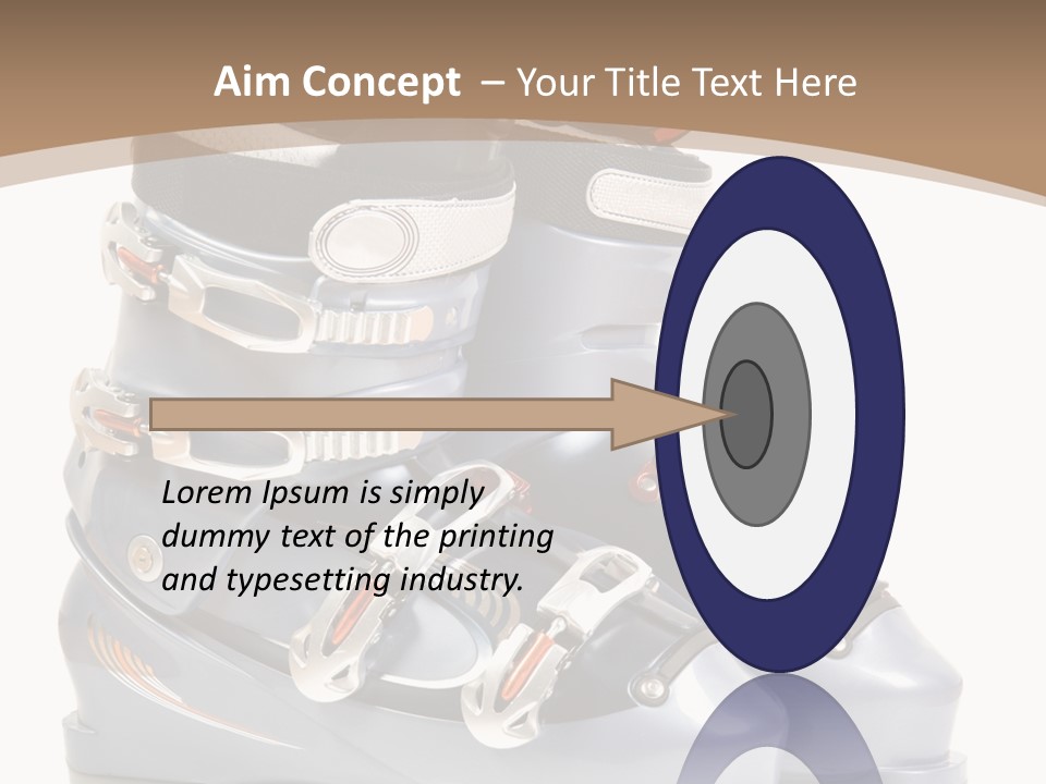 Ski Boots. Isolate On White. PowerPoint Template