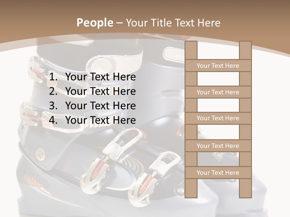 Ski Boots. Isolate On White. PowerPoint Template