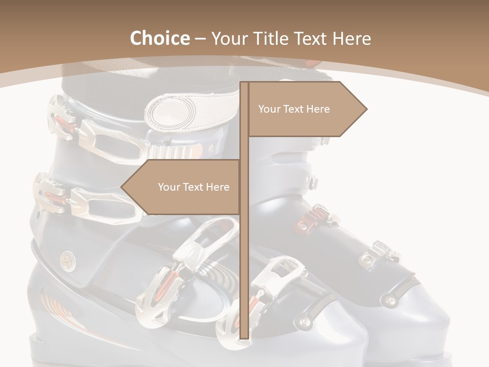 Ski Boots. Isolate On White. PowerPoint Template