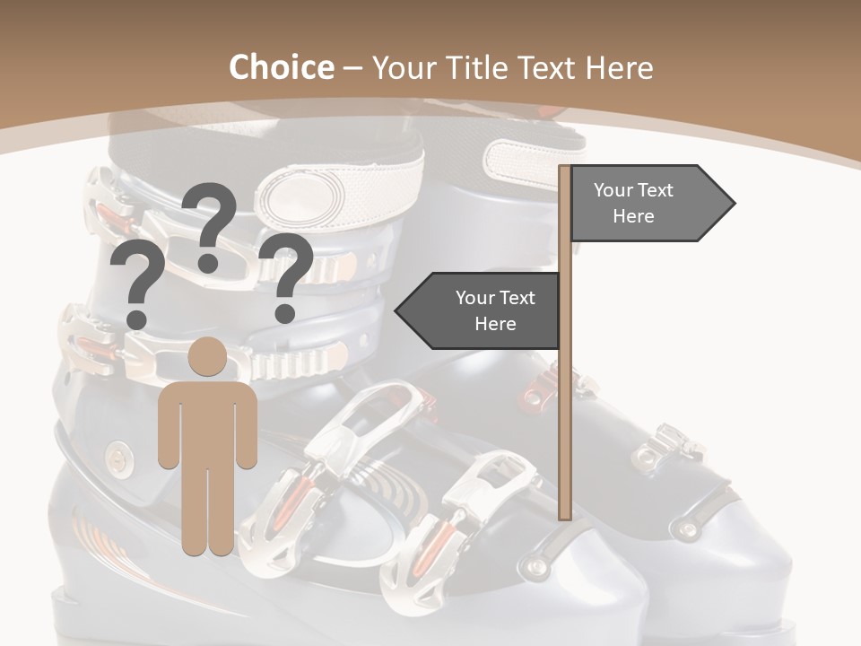 Ski Boots. Isolate On White. PowerPoint Template