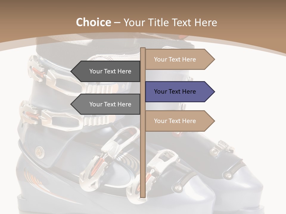 Ski Boots. Isolate On White. PowerPoint Template