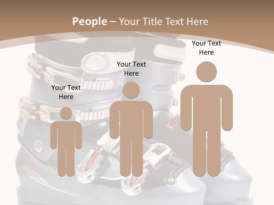 Ski Boots. Isolate On White. PowerPoint Template