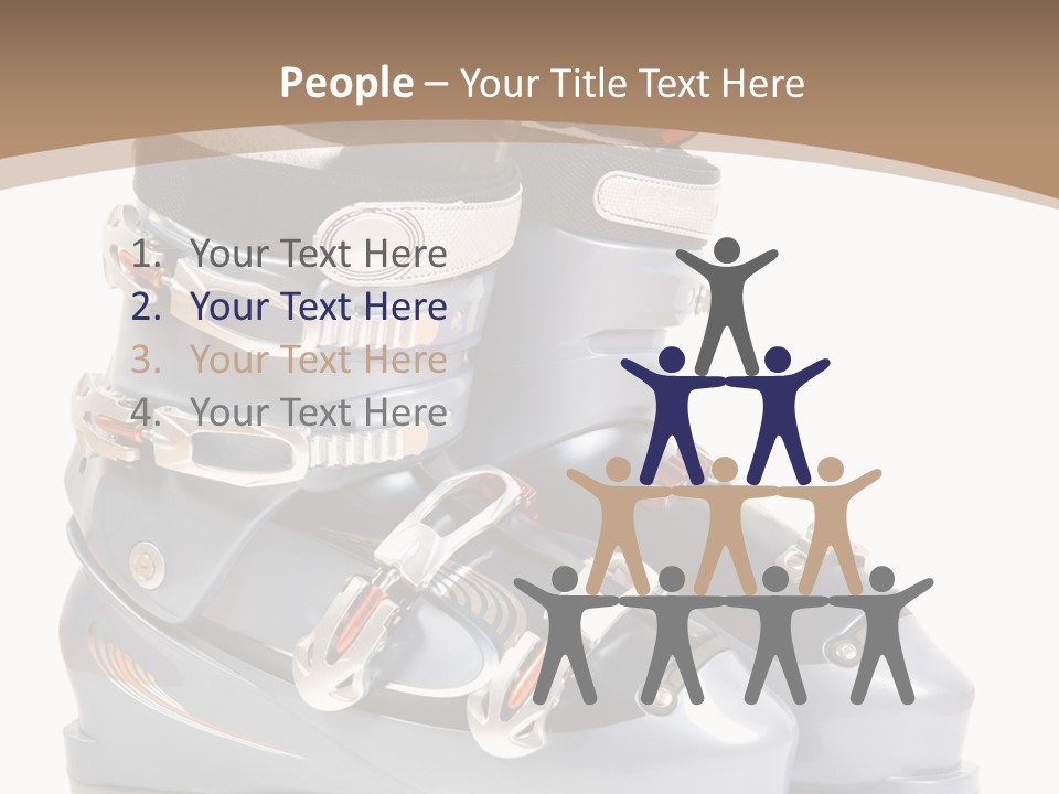 Ski Boots. Isolate On White. PowerPoint Template