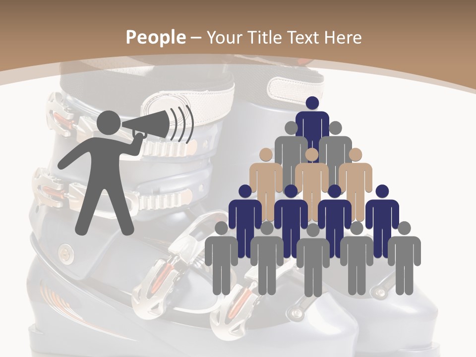 Ski Boots. Isolate On White. PowerPoint Template