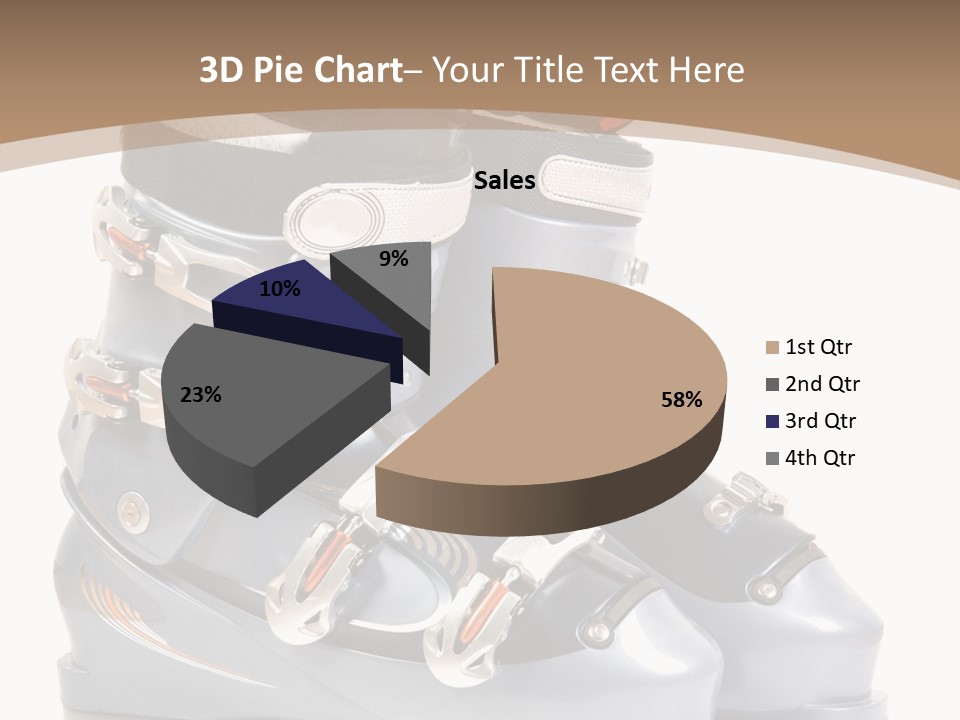 Ski Boots. Isolate On White. PowerPoint Template