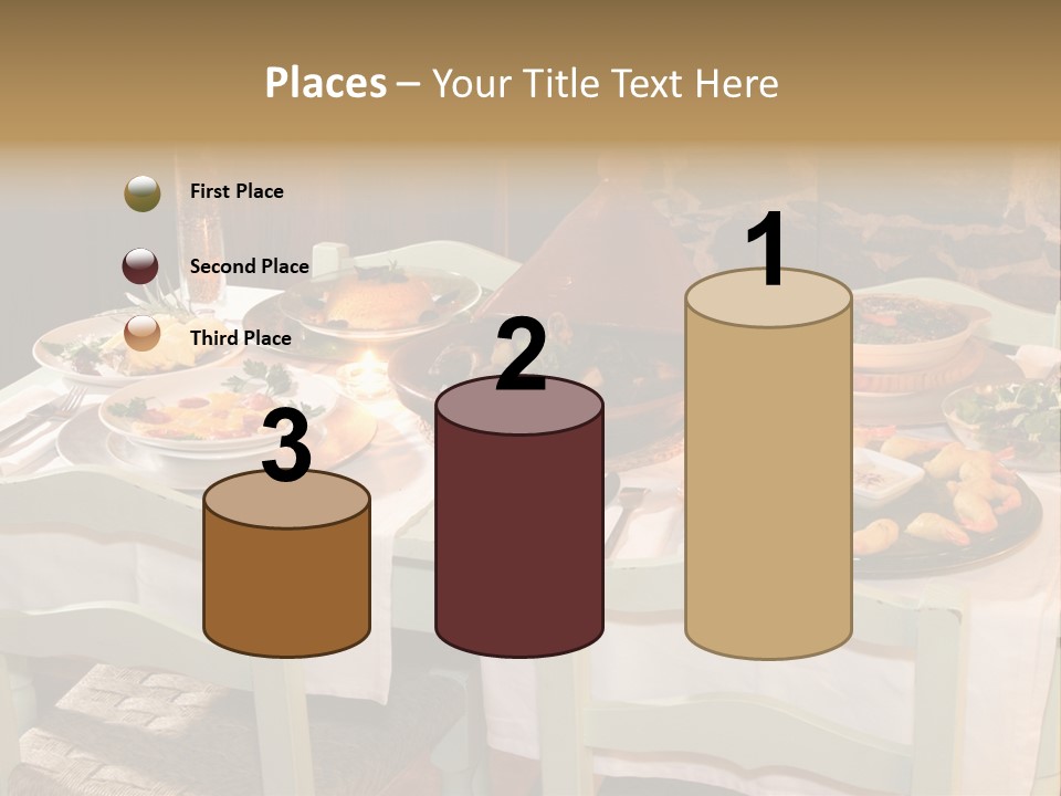 Table With Food In A Restaurant PowerPoint Template