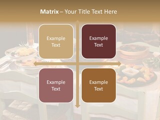 Table With Food In A Restaurant PowerPoint Template