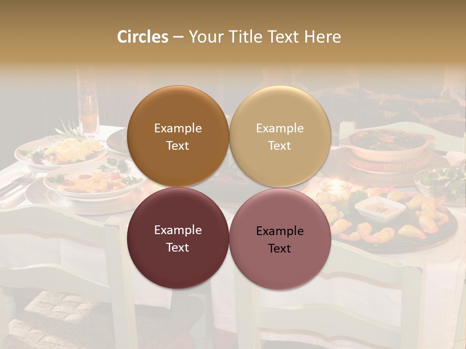 Table With Food In A Restaurant PowerPoint Template