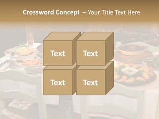 Table With Food In A Restaurant PowerPoint Template