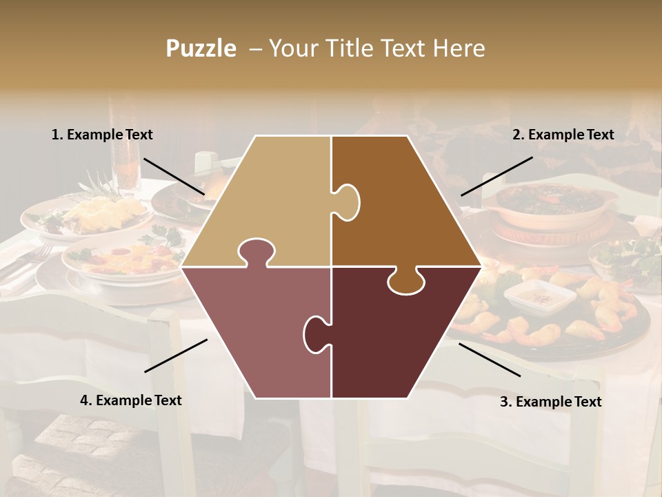 Table With Food In A Restaurant PowerPoint Template