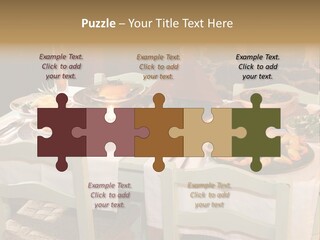 Table With Food In A Restaurant PowerPoint Template