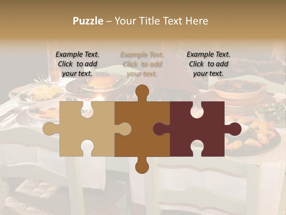 Table With Food In A Restaurant PowerPoint Template