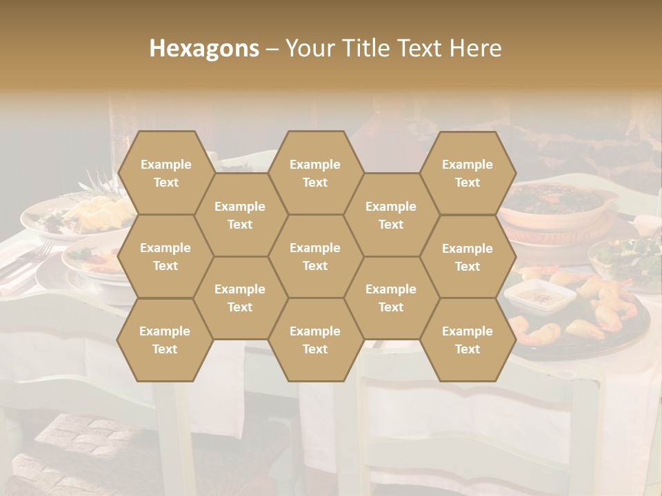 Table With Food In A Restaurant PowerPoint Template