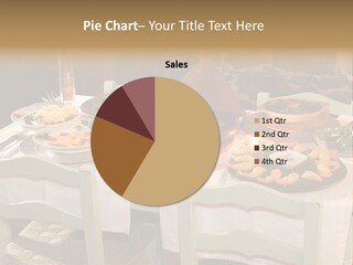 Table With Food In A Restaurant PowerPoint Template