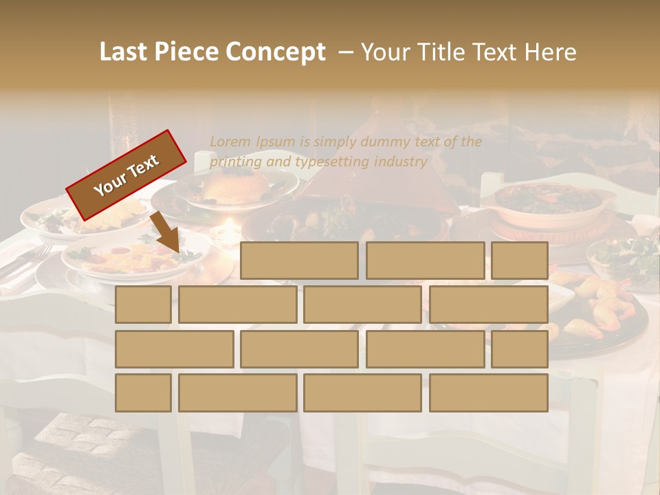 Table With Food In A Restaurant PowerPoint Template